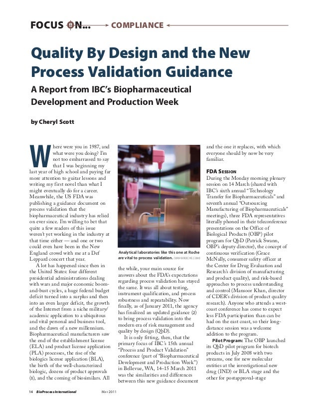 Qb d & new process validation guidance
