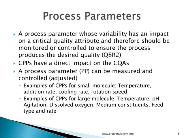 Quality by Design : Critical Material attributes ,Process parameters ...