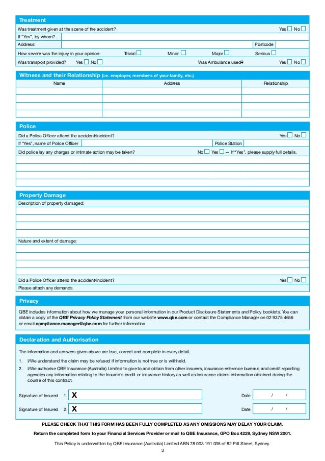 qbe liability incident report form general liability incident report