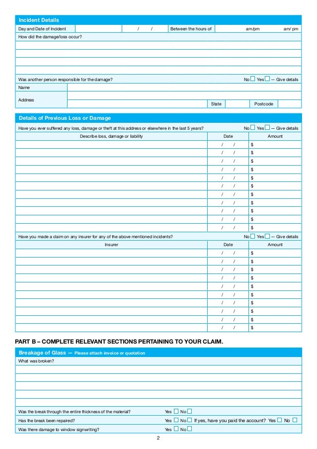 QBE Property Claim Form