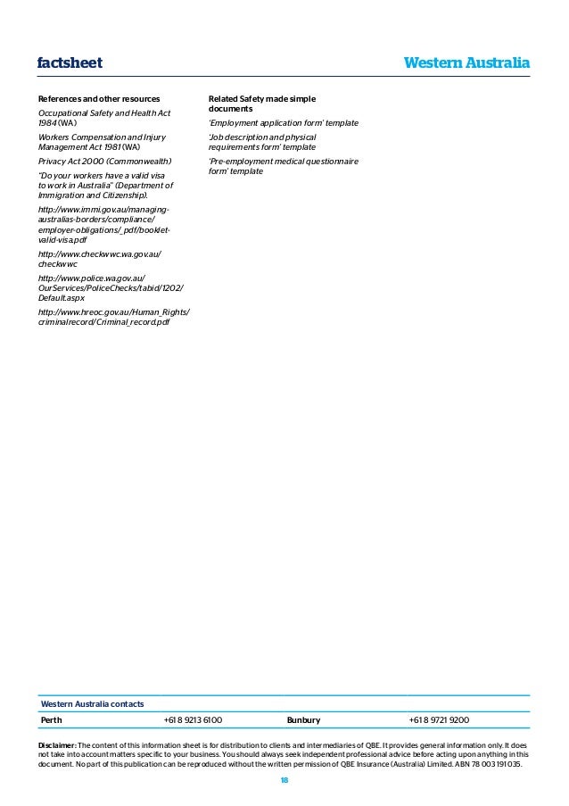 Workers Compensation Insurance In Western Australia 18 Factsheet Western Australia