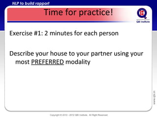 Nlp Rapport Exercise NLP (Neurolingusitic Programming for IT Professionals) | PPT