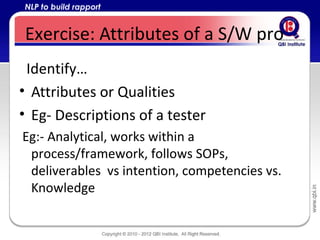 Nlp Rapport Exercise NLP (Neurolingusitic Programming for IT Professionals) | PPT