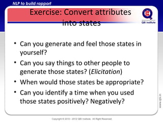 Nlp Rapport Exercise NLP (Neurolingusitic Programming for IT Professionals) | PPT