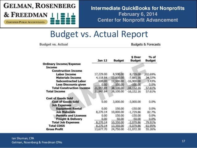 budget for non profit organization sample