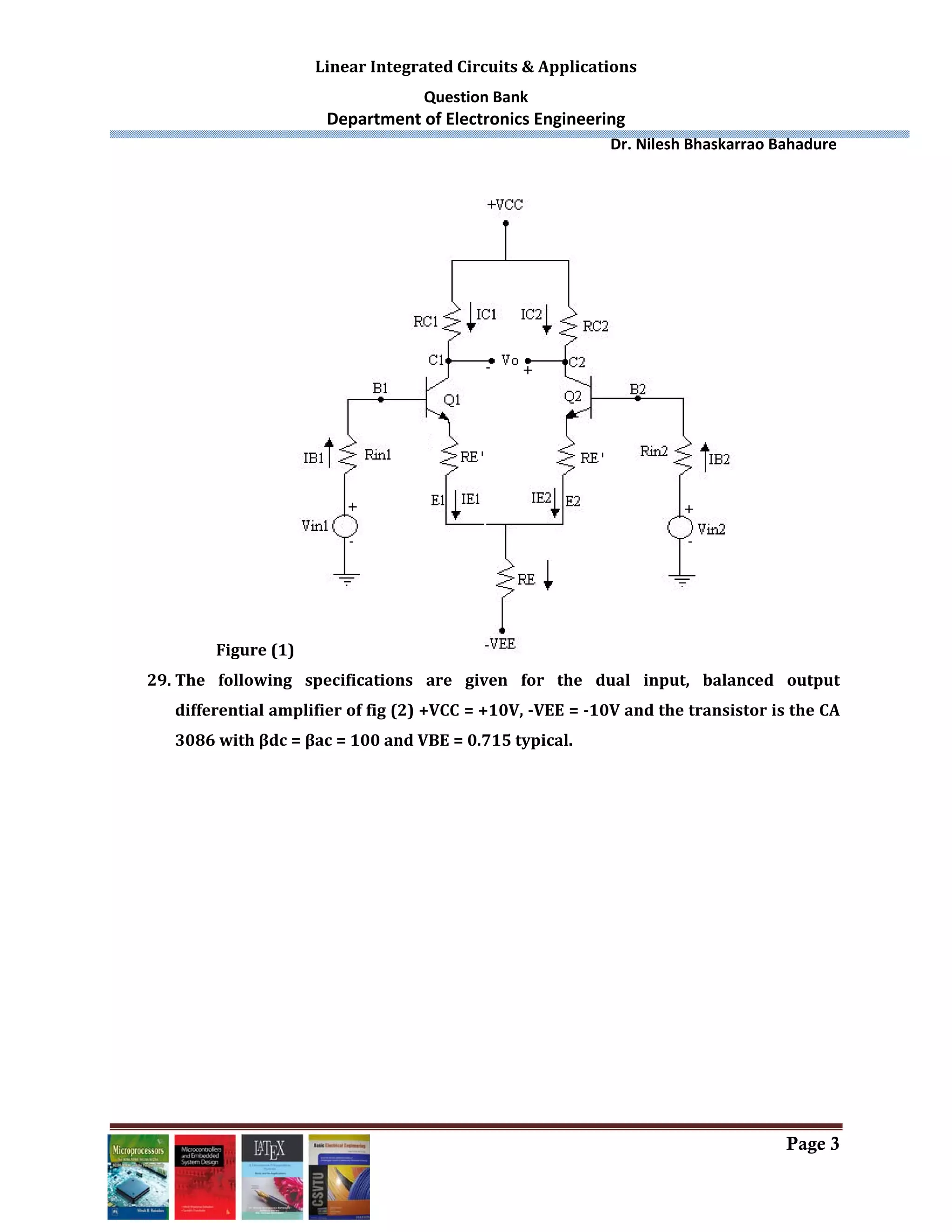 Question Bank linear integrated circuits and applications | PDF
