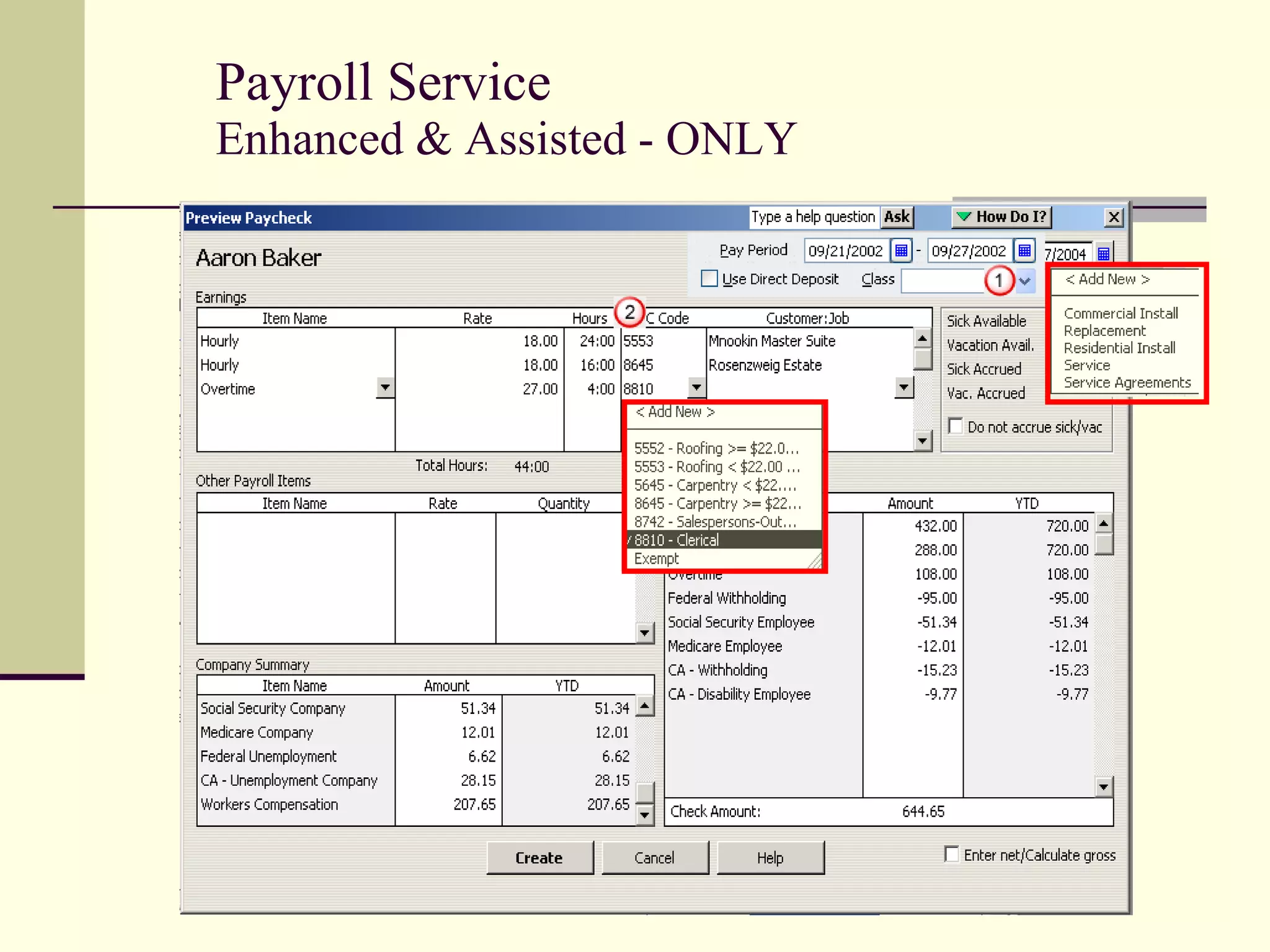 Payroll Service Enhanced & Assisted - ONLY 