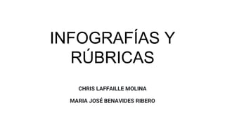 INFOGRAFÍAS Y
RÚBRICAS
CHRIS LAFFAILLE MOLINA
MARIA JOSÉ BENAVIDES RIBERO
 