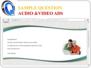 SAMPLE QUESTION
AUDIO &VIDEO ADS

 