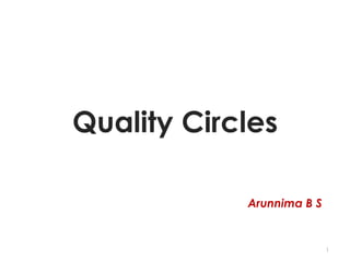 Quality Circles
1
Arunnima B S
 