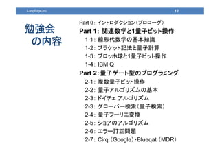 12
㏊

LangEdge,Inc.
Part 0 ȥ󣨥ץ`
Part 1 vBѧ1ӥӥåȲ
1-1 δѧλ֪R
1-2 ֥饱åӛӋ
1-3 ֥å1ӥӥåȲ
1-4 IBM Q
Part 2ӥ`ͤΥץߥ
2-1 }ӥӥåȲ
2-2 ӥ르ꥺλ
2-3 ɥ 르ꥺ
2-3 `Щ`ӗ
2-4 ӥթ`ꥨQ
2-5 祢Υ르ꥺ
2-6 `ӆ}
2-7 Cirq Google?Blueqat MDR
 