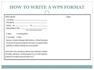 HOW TO WRITE A WPS FORMAT
 