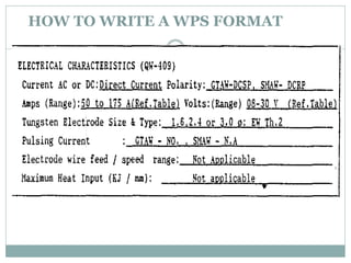 HOW TO WRITE A WPS FORMAT
 