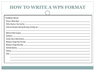 HOW TO WRITE A WPS FORMAT
 
