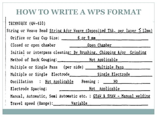 HOW TO WRITE A WPS FORMAT
 
