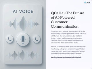 Q . Call Qcall.ai Sales Deck - Agentic AI Call Center Solution | PDF