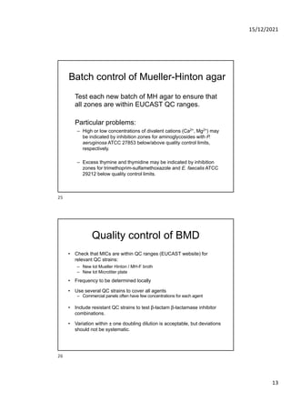 Quality control of susceptibility testing (Part 1)