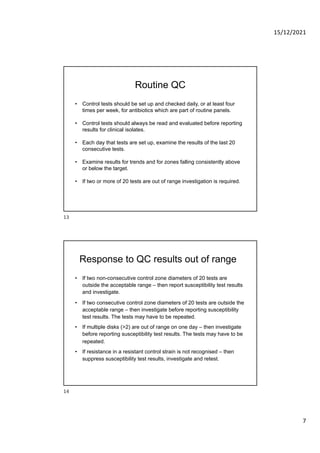 Quality control of susceptibility testing (Part 1)