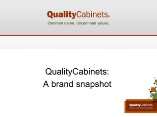 1




QualityCabinets:
A brand snapshot
 