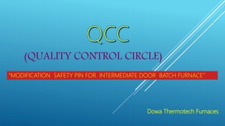 (QUALITY CONTROL CIRCLE)
Dowa Thermotech Furnaces
“MODIFICATION SAFETY PIN FOR INTERMEDIATE DOOR BATCH FURNACE”
 