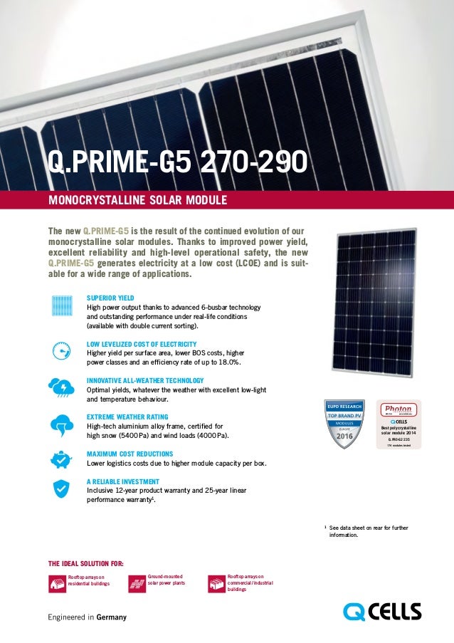 Q Cell 285w Q Prime G5 Mono Black
