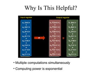 Why Is This Helpful?
• Multiple computations simultaneously
• Computing power is exponential
 