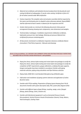 QA/QC INSPECTION ENGINEER | DOC | Civil Engineering Industry | Industries