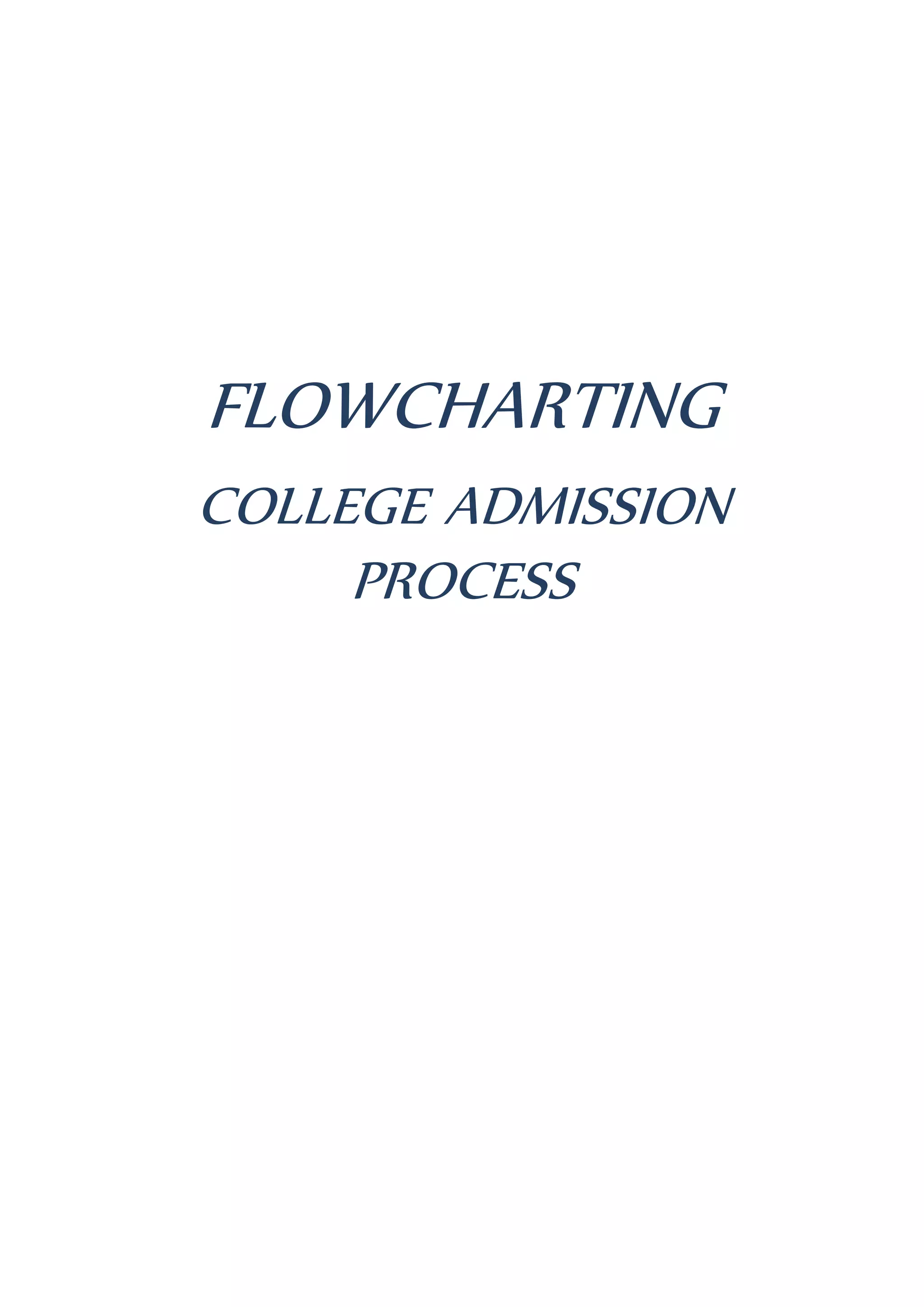 FLOWCHARTING
COLLEGE ADMISSION
PROCESS
 