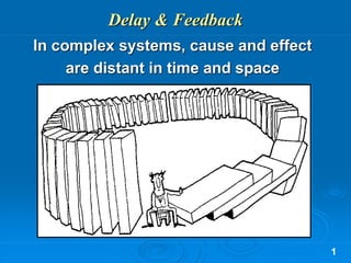 1
Delay & Feedback
In complex systems, cause and effect
are distant in time and space
 