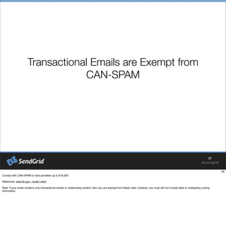 Transactional Emails are Exempt from
CAN-SPAM
 