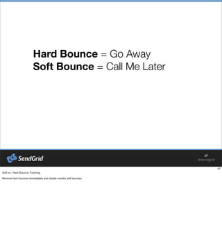 Hard Bounce = Go Away
Soft Bounce = Call Me Later
 