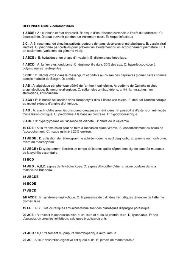 Qcm Medecine