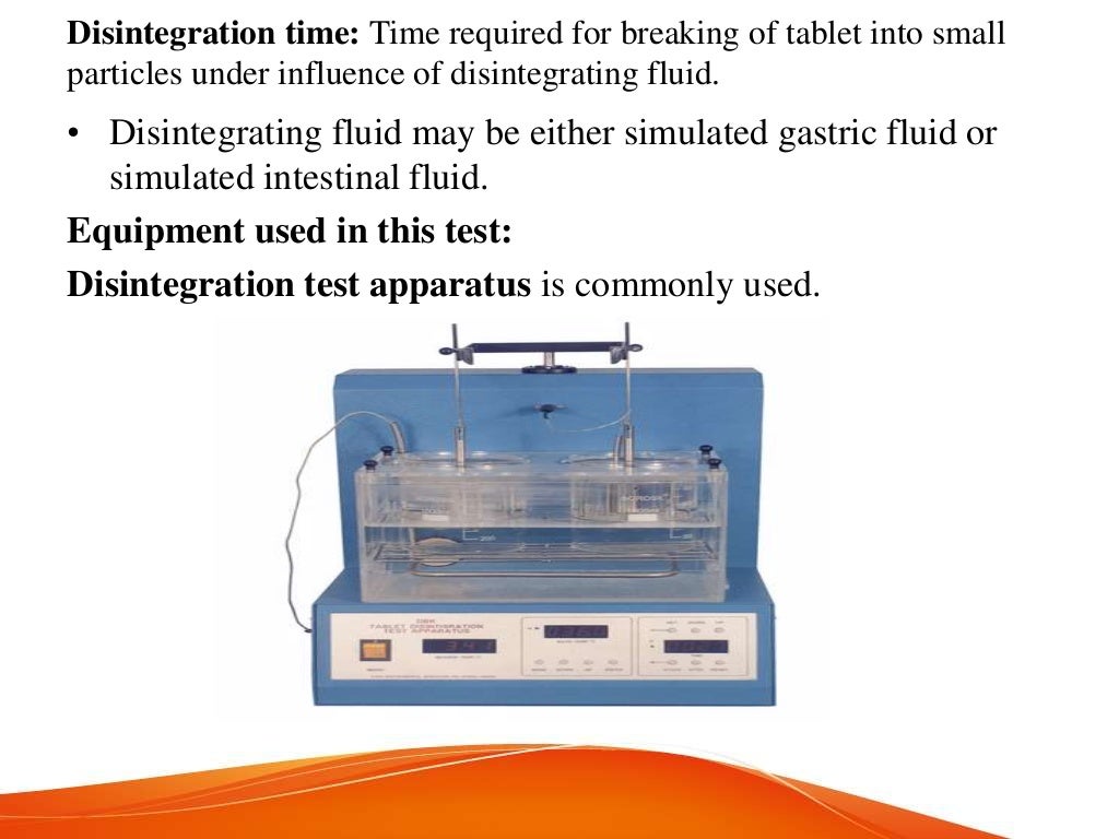 Quality control tests of tablet