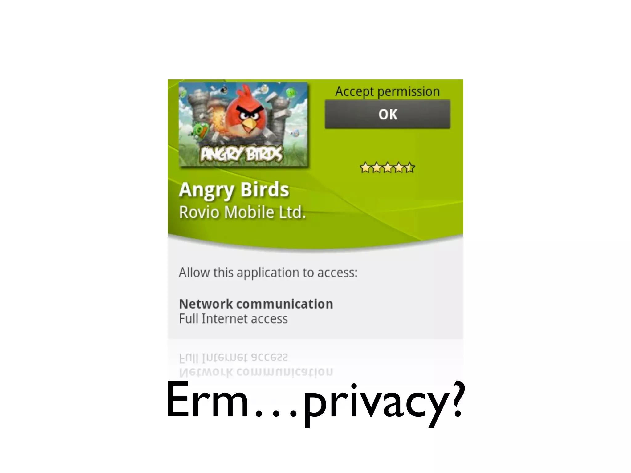 Erm…privacy?
 