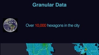 Granular Data
Over 10,000 hexagons in the city
 