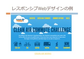 レスポンシブWebデザインの例例




      CREAN AIR WORKS
 