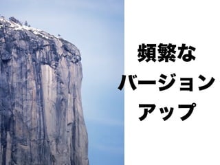 頻繁な
バージョン
 アップ
 