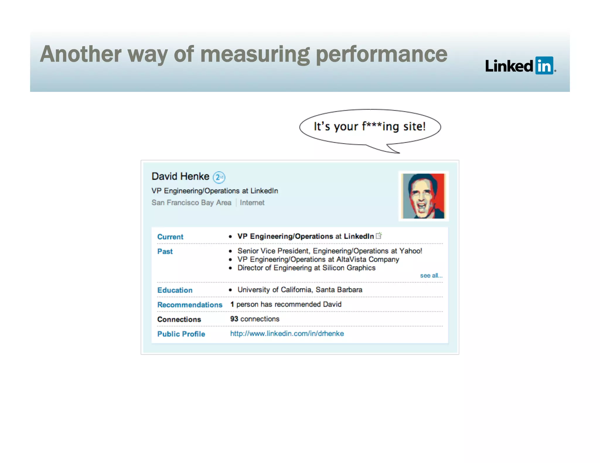 Another way of measuring performance
 