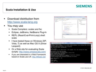 package scala.concurrent.stmobject TestCounter {val ctr = Ref(0)  class IncrementerThread(howOften : Int) extends Thread {    override def run() {      for (m <- 0 until howOften) {atomic { implicit txn =>          ctr += 1        }      }    }  }  def runAll(nThreads : Int, howOften : Int) {    val pThreads = Array.tabulate(nThreads){_ => new                                IncrementerThread(howOften) }    for (t <- pThreads) t.start()    for (t <- pThreads) t.join()  }  def main(args: Array[String]) {  runAll(100, 100)    println("RESULT  " + ctr.single())}  // will always result in 10000} Example Code with STMScalaSTM libraryDefining a refAccess to refs only in atomic transaction blocksAllow single optransactionPage 71