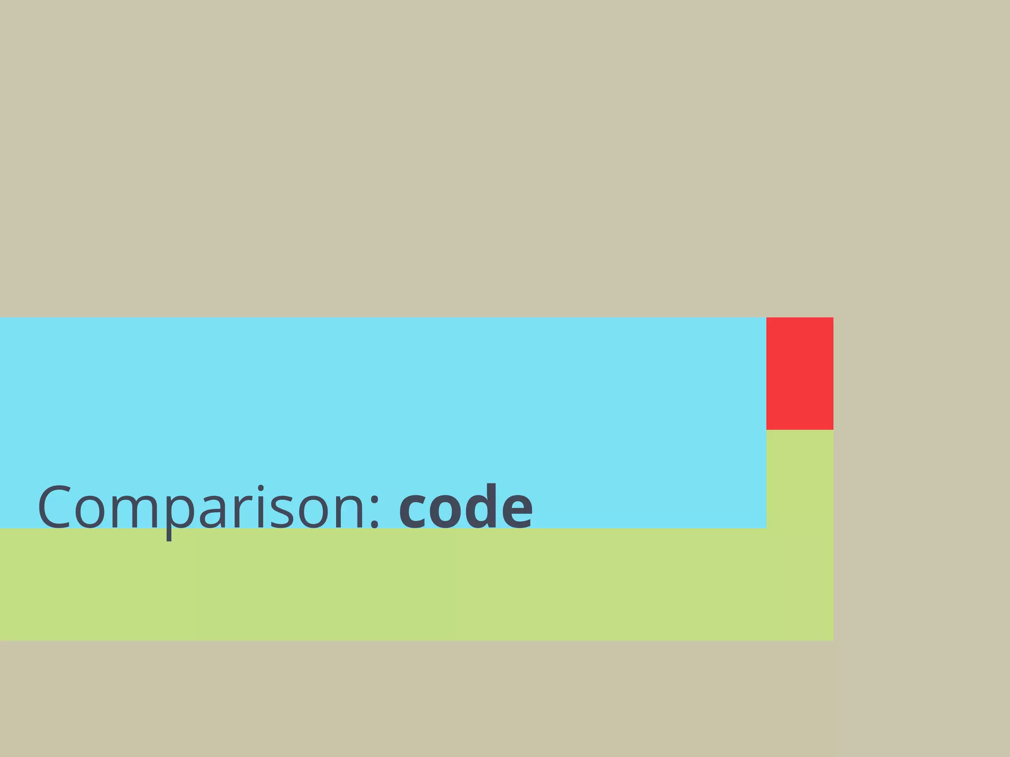Comparison: code
 