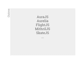 AuraJS
Aurelia
FlightJS
MithrilJS
SkateJS
...
Outros
 