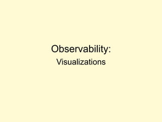Observability:
Visualizations
 
