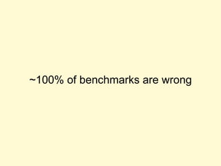 ~100% of benchmarks are wrong
 