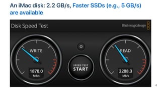 AniMacdisk:2.2GB/s,FasterSSDs(e.g.,5GB/s)
areavailable
4
 