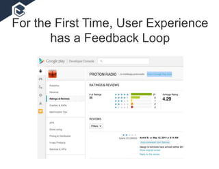 For the First Time, User Experience
has a Feedback Loop
 