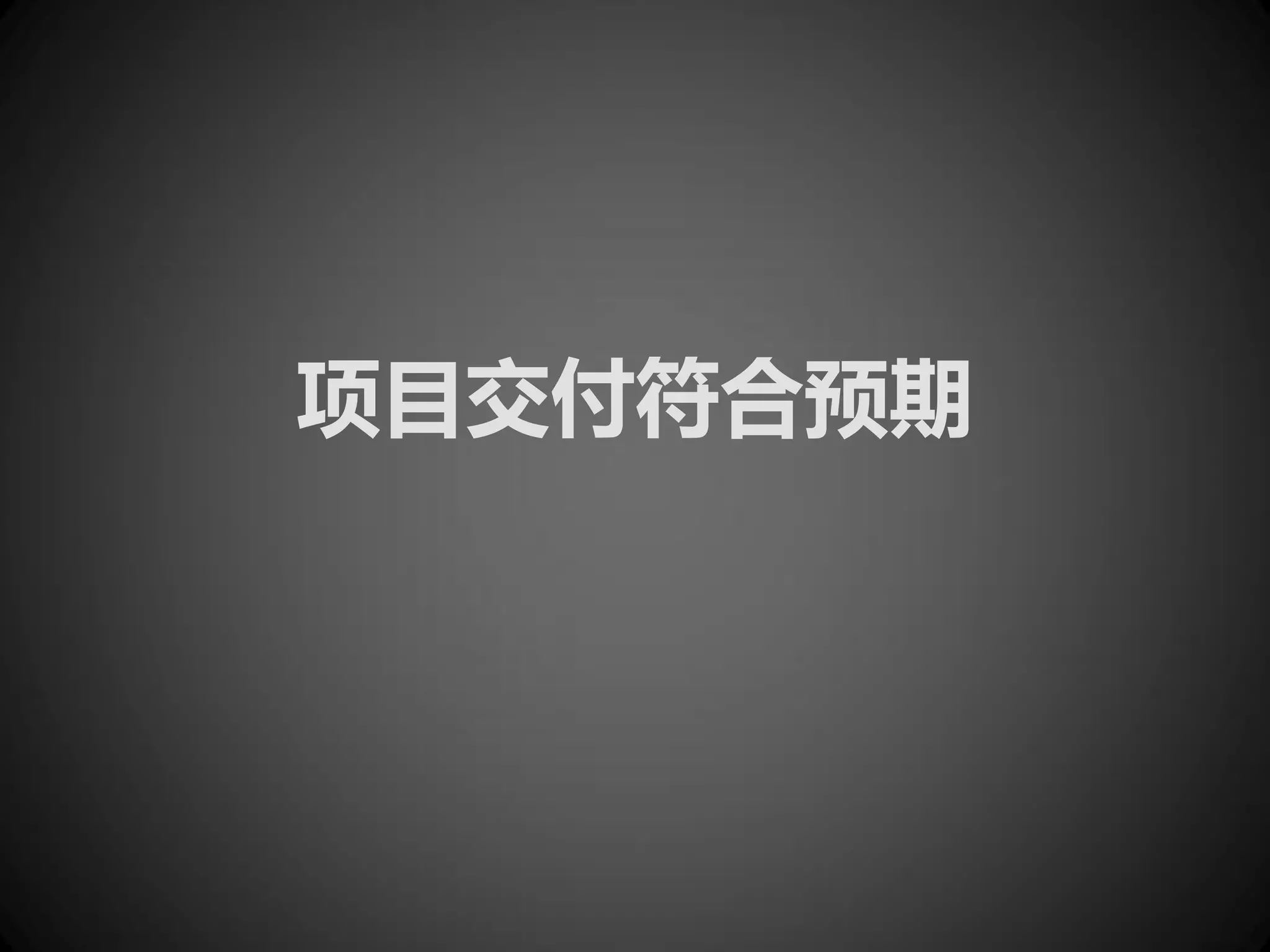 项目交付符合预期
 