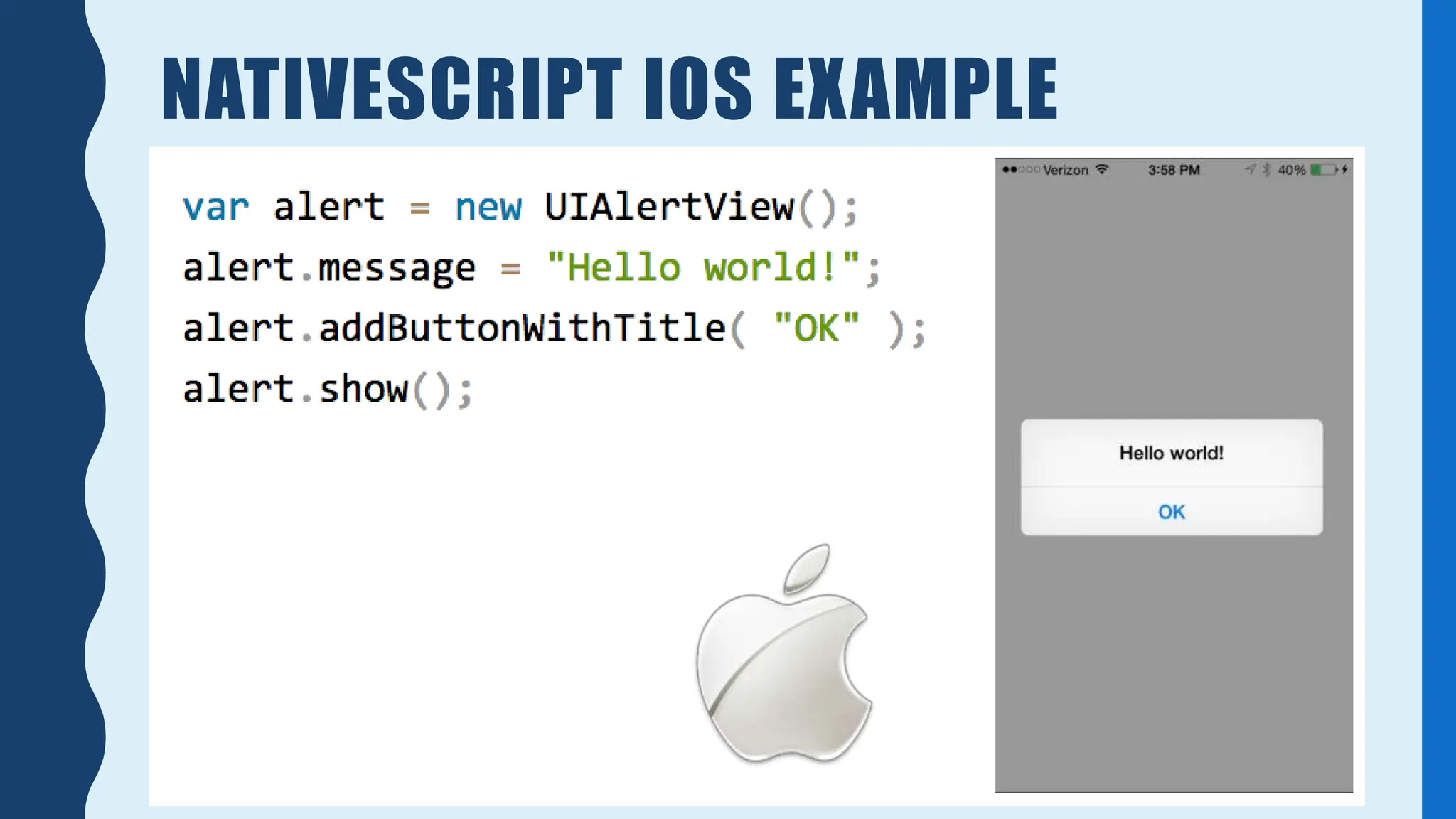 NATIVESCRIPT IOS EXAMPLE
 