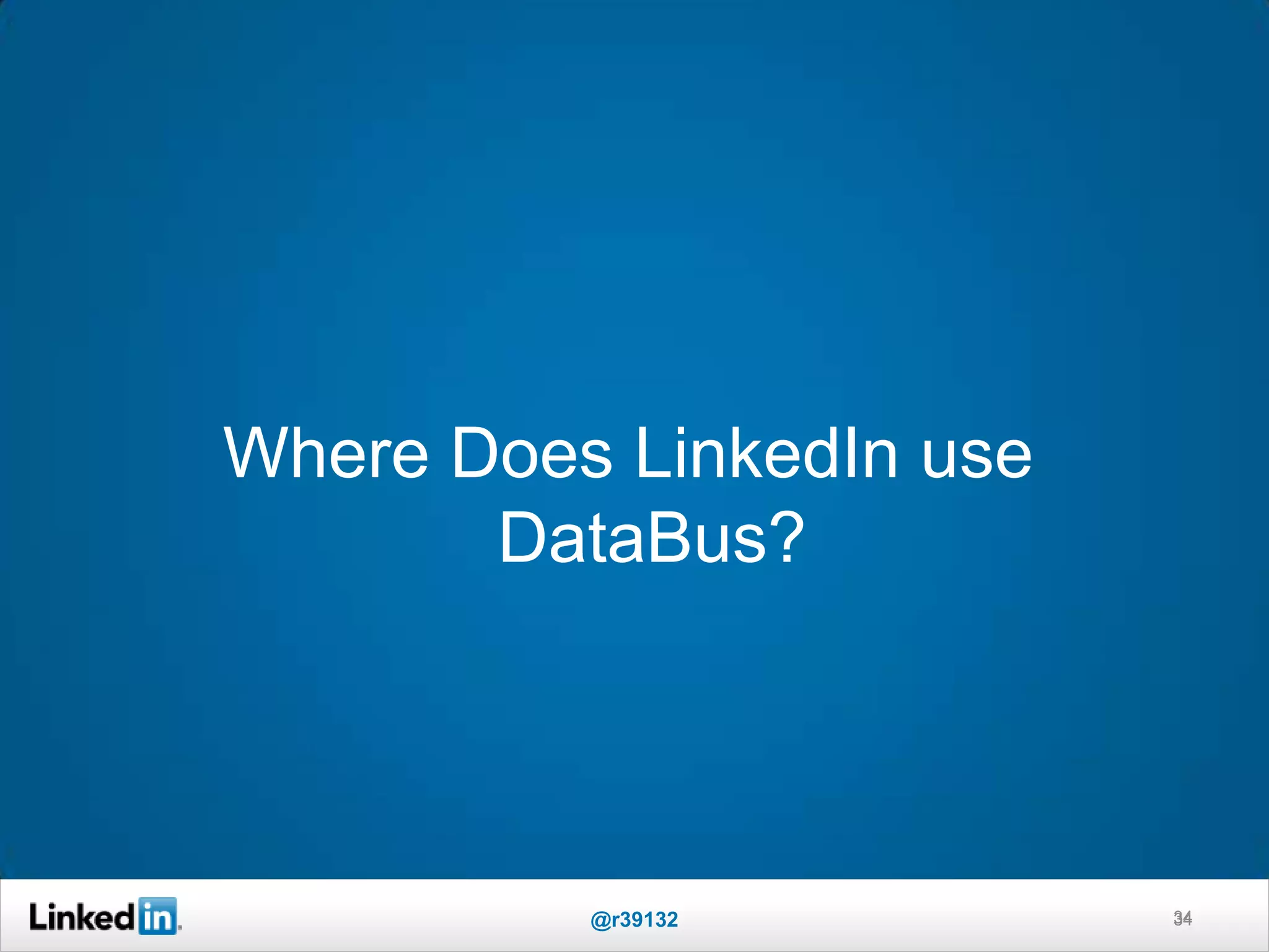 Where Does LinkedIn use
DataBus?
34@r39132 34
 