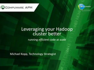 Leveraging your Hadoop
cluster better
running efficient code at scale
Michael Kopp, Technology Strategist
 