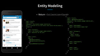 Entity Modeling
• Return - Collection<Card>
 
